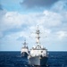 USS Sterett underway with USS Lake Champlain