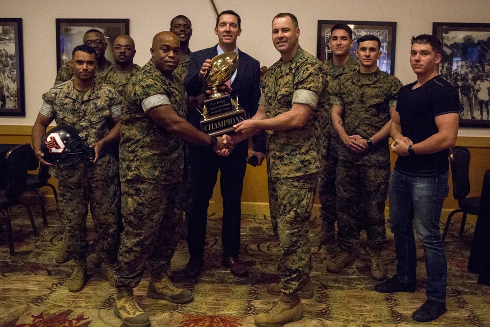 Camp Hansen Marines Celebrate USFJ-AFL Championship Victory