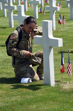 Soldier with the Oklahoma Guard pays tribute to fallen relative at WWI cemetery [Image 5 of 5]