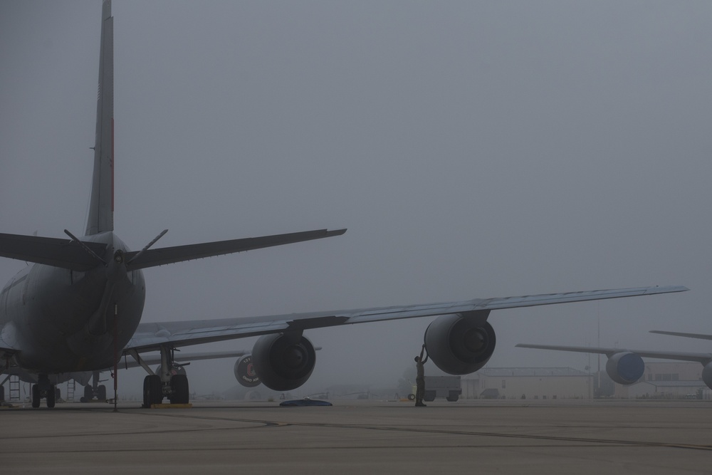 Foggy morning at Rickenbacker Air National Guard Base