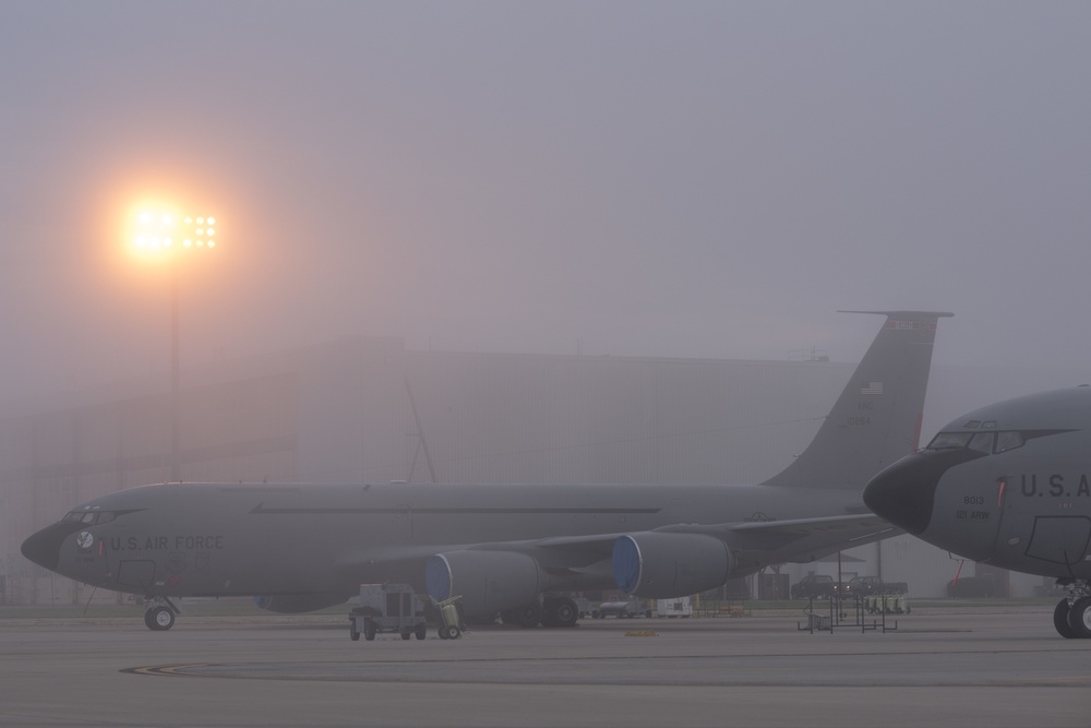 Foggy morning at Rickenbacker Air National Guard Base