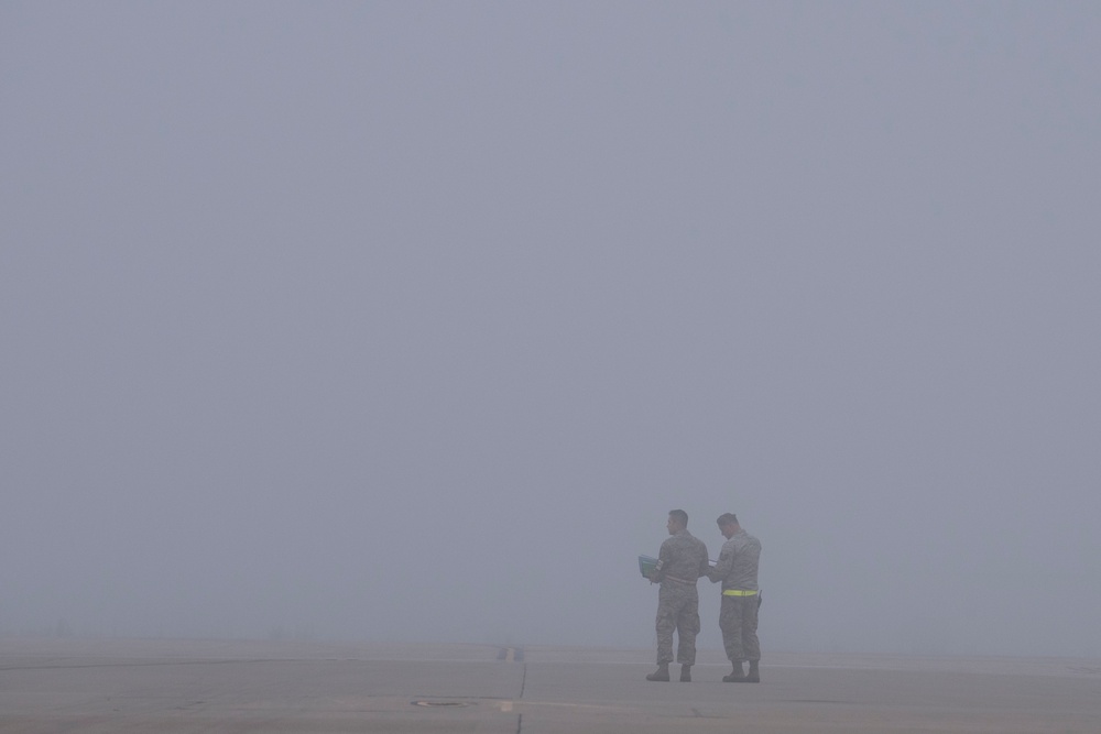 Foggy morning at Rickenbacker Air National Guard Base