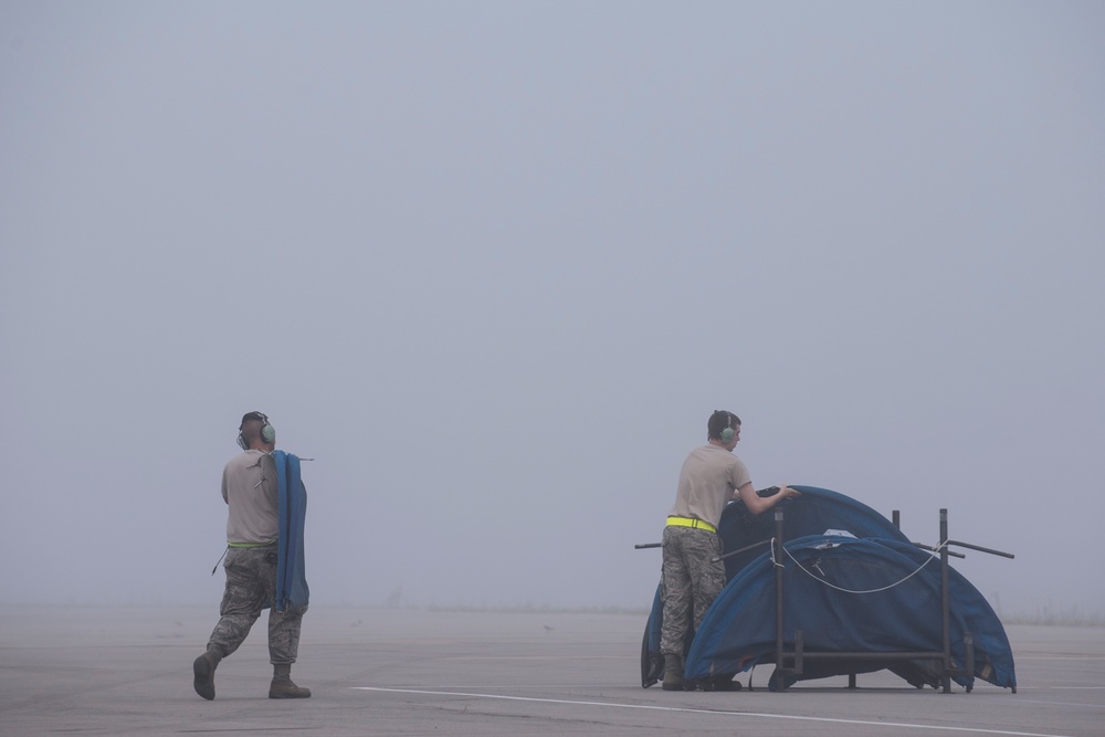 Foggy morning at Rickenbacker Air National Guard Base