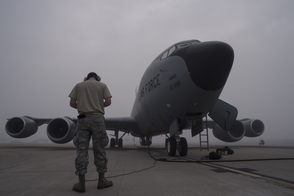 Foggy morning at Rickenbacker Air National Guard Base