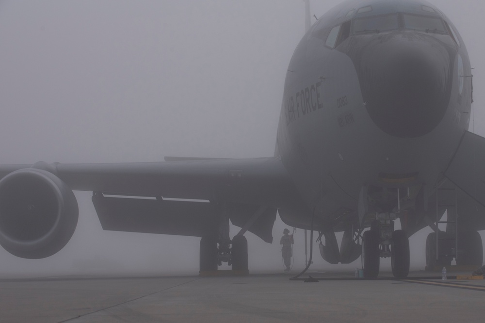 Foggy morning at Rickenbacker Air National Guard Base