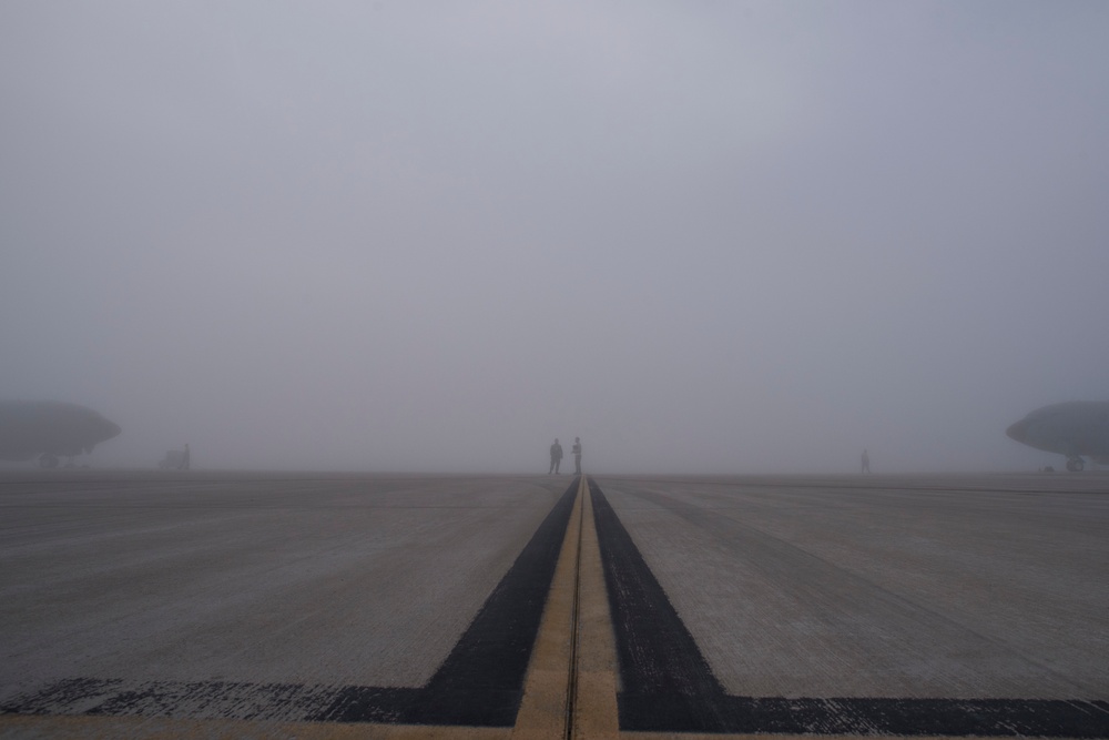 Foggy morning at Rickenbacker Air National Guard Base