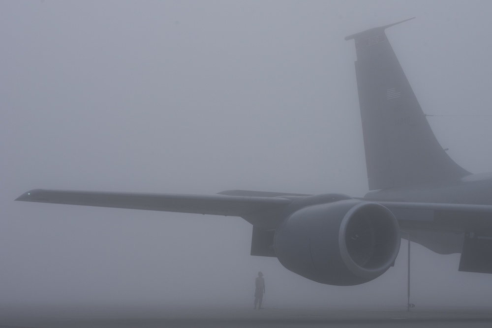 Foggy morning at Rickenbacker Air National Guard Base