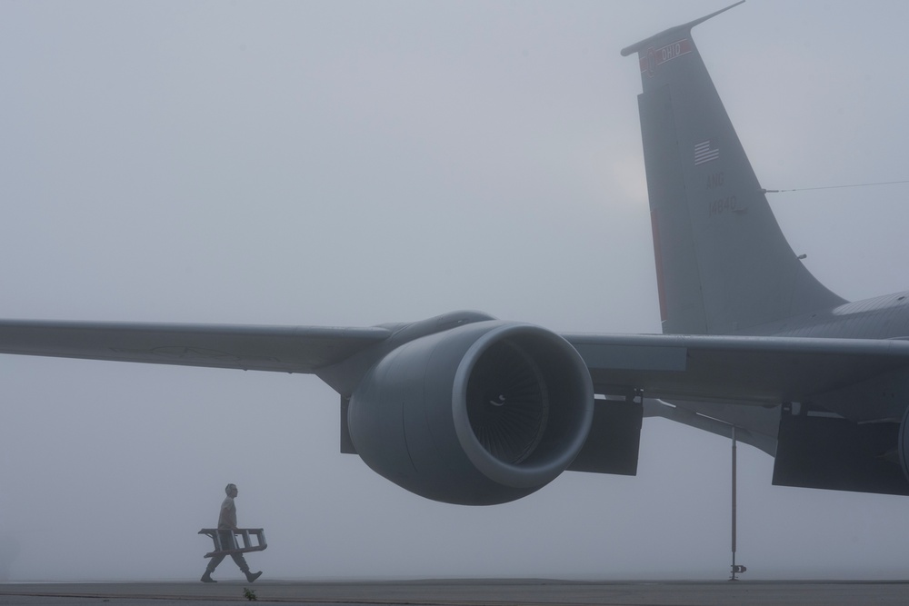 Foggy morning at Rickenbacker Air National Guard Base