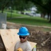 Airmen assists with building new wheelchair ramps