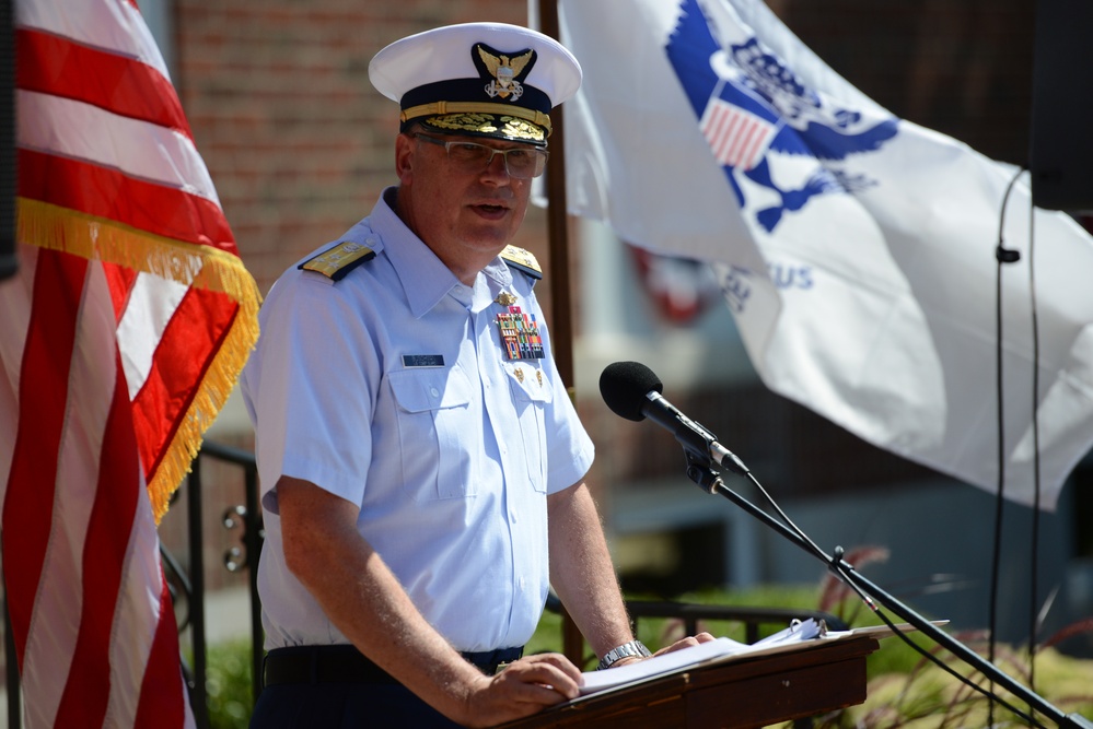 Walk of Coast Guard History stone commemoration ceremony