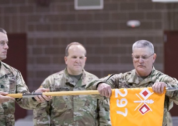 297th Signal Company cases the colors for the last time