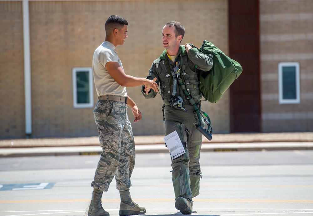 61st Fighter Squadron Pilots undergo transitional aircraft training