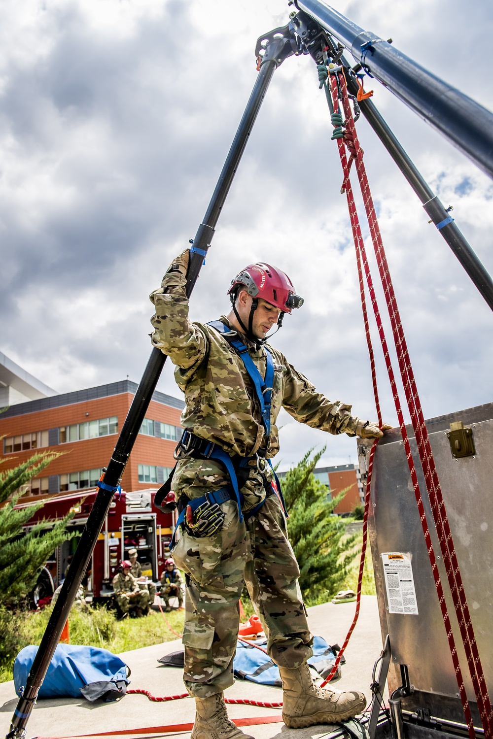 Elite Rescue Team Practices Unique Patient Removal at Belvoir Hospital