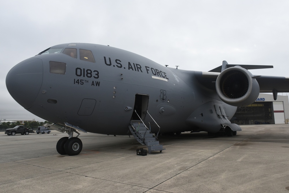 First NCANG C-17 Mission to Pope Army Airfield