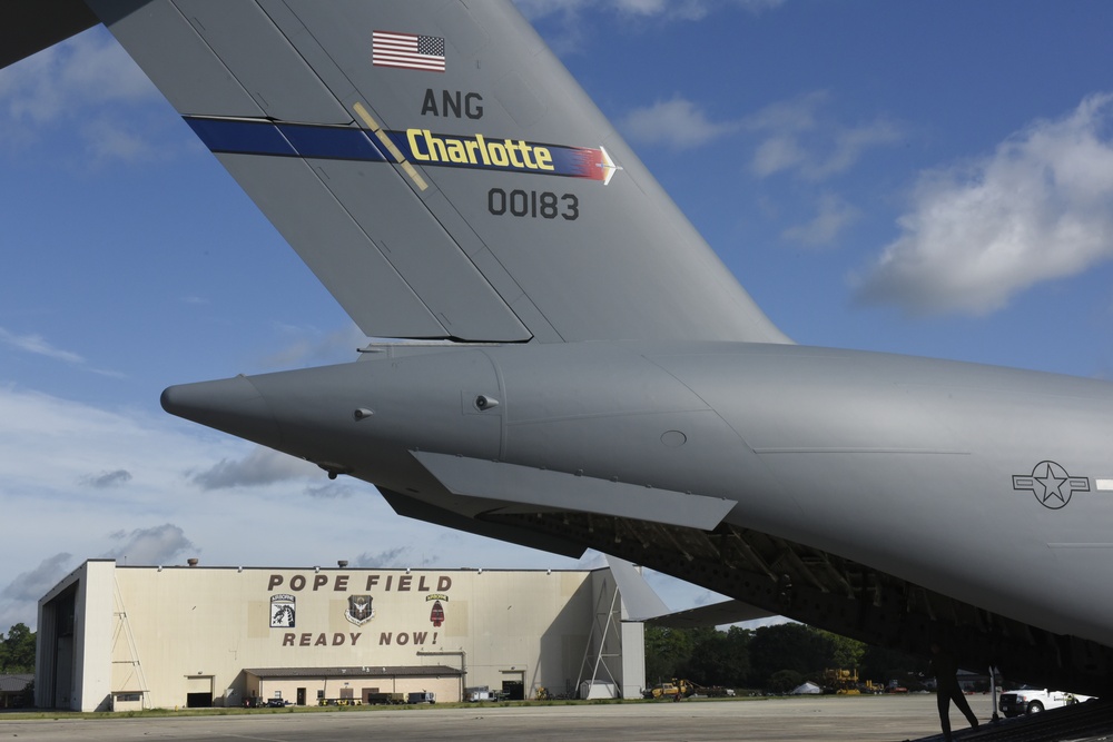 First NCANG C-17 Mission to Pope Army Airfield