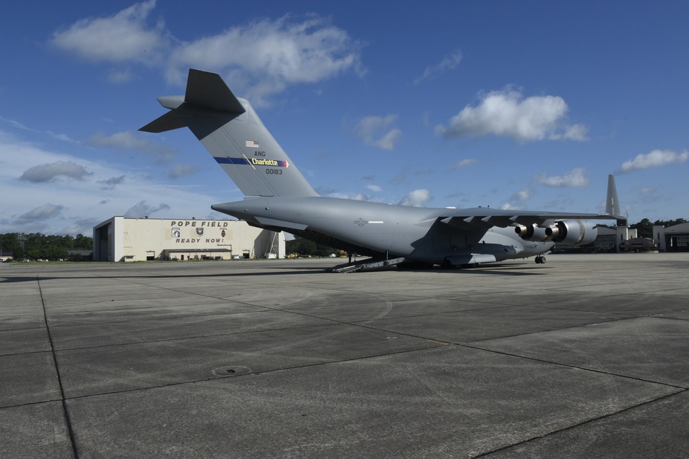 First NCANG C-17 Mission to Pope Army Airfield