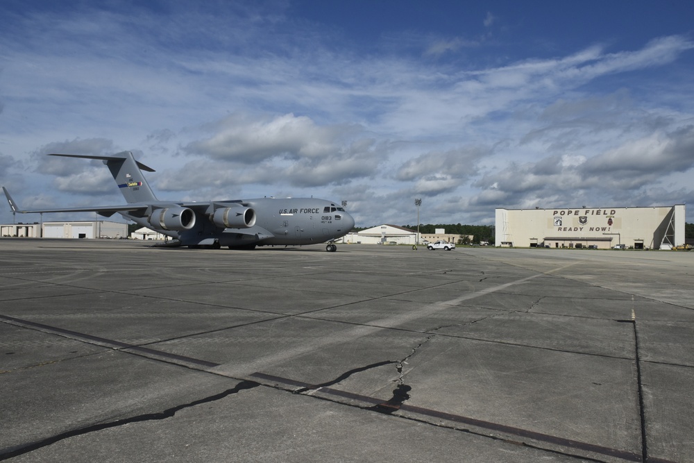 First NCANG C-17 Mission to Pope Army Airfield