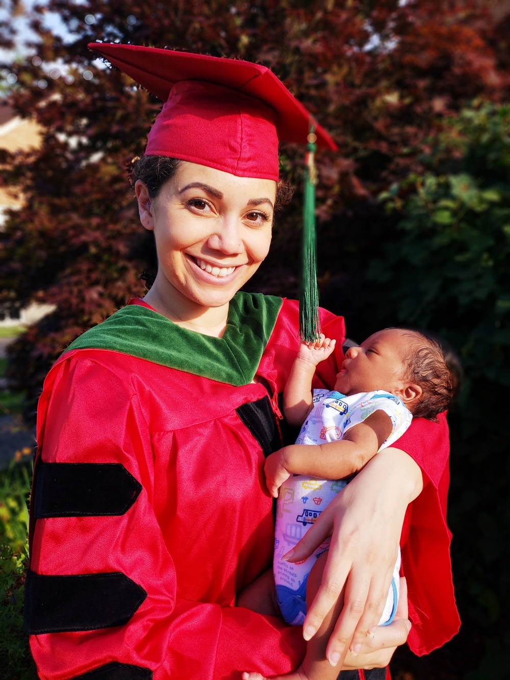 Swapping a cap and gown for a hospital gown