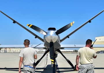 California Fires: Maintainers lift MQ-9s for wildfire missions