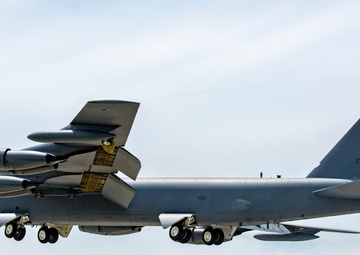 B-52 Stratofortress bomber takes off from Andersen in support of Pitch Black 18