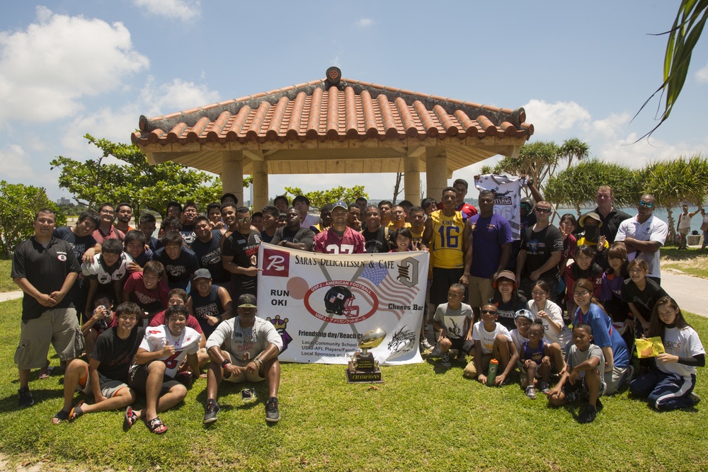 USFJ – American Football League cleans up Sunset beach seawall