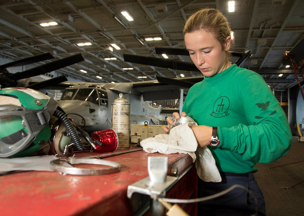 Sailor Performs Maintenance