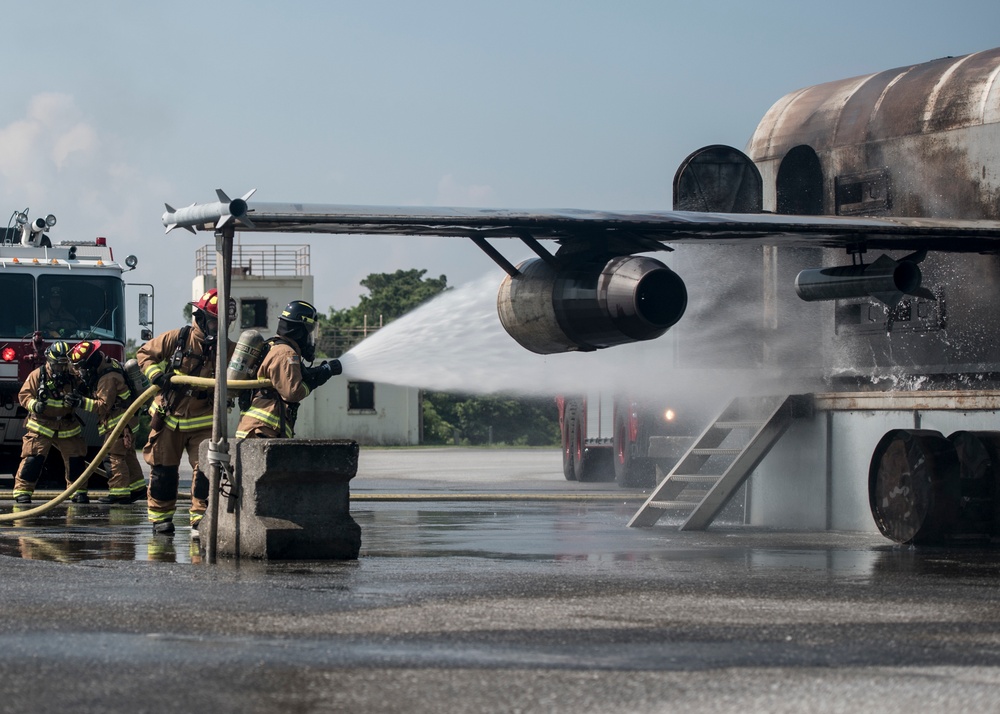 This plane is on fire: 18 CES and Naha AB firefighters conduct joint live-fire training