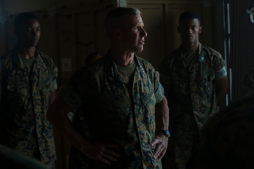 III MEF General visits 31st MEU Marines and Sailors before deployment