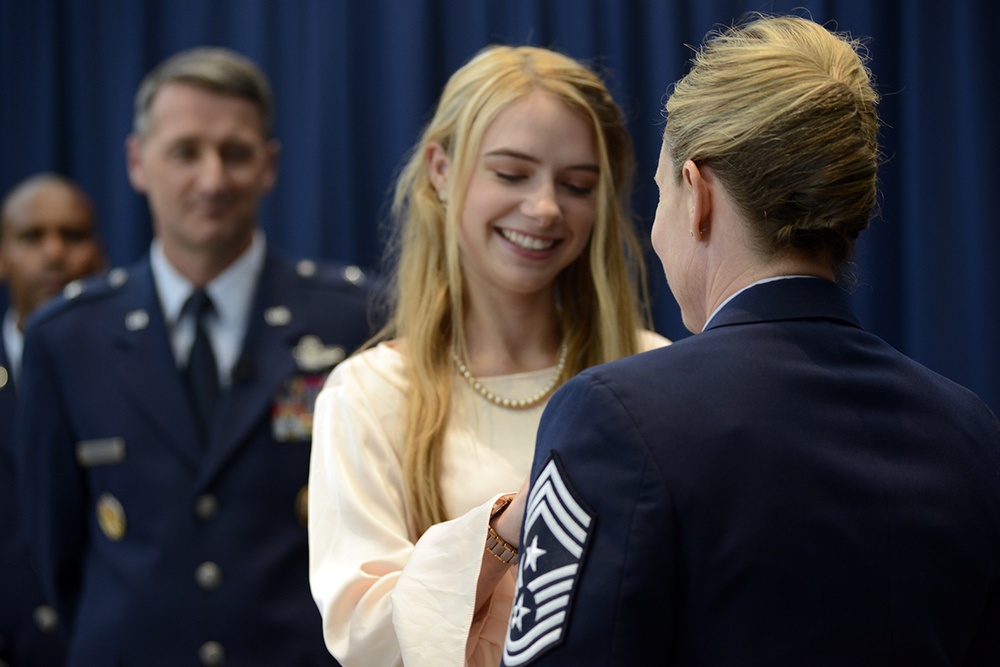 Command Chief Master Sergeant Lorraine F. Regan retired from the Air National Guard Readiness Center