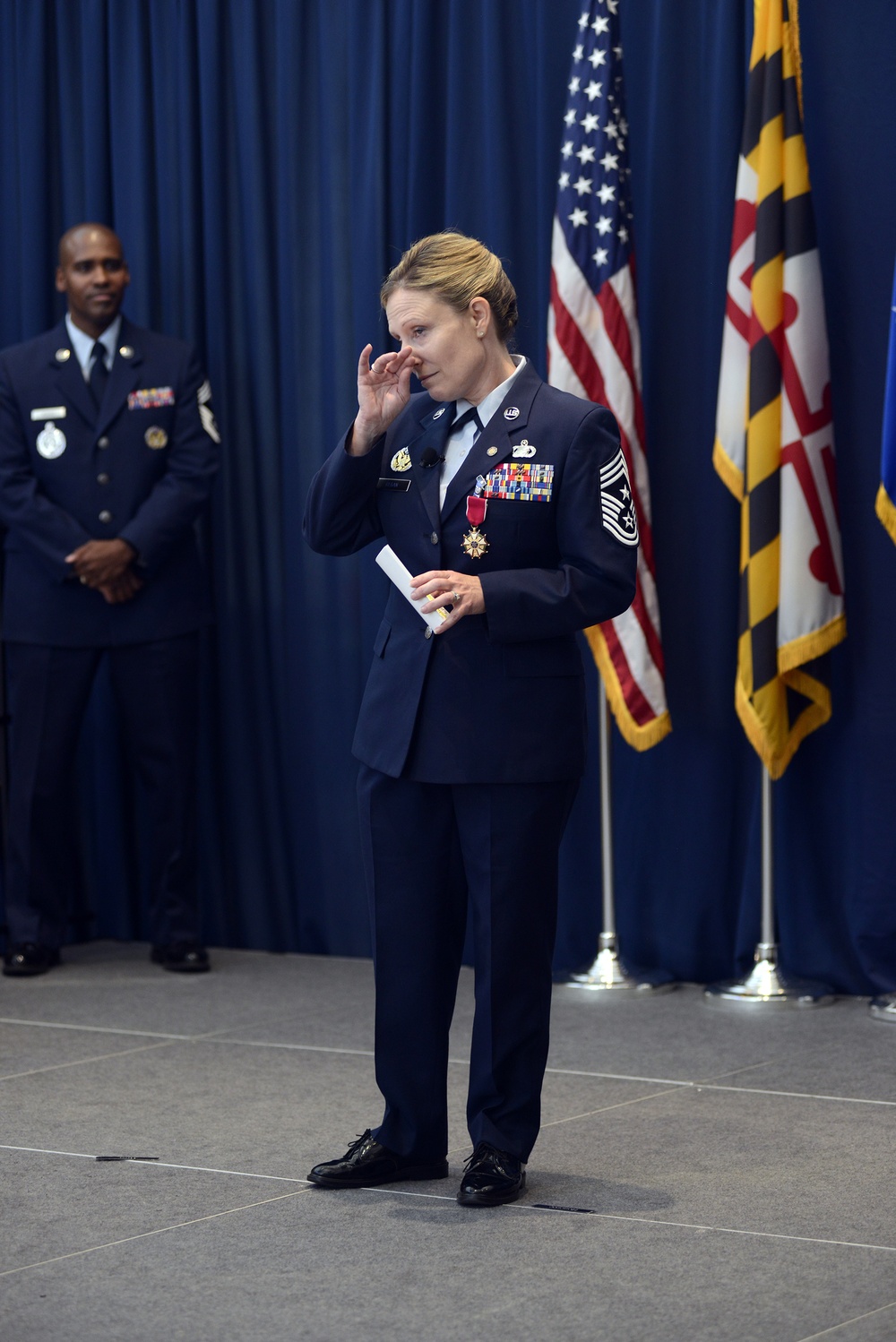 Command Chief Master Sergeant Lorraine F. Regan retired from the Air National Guard Readiness Center