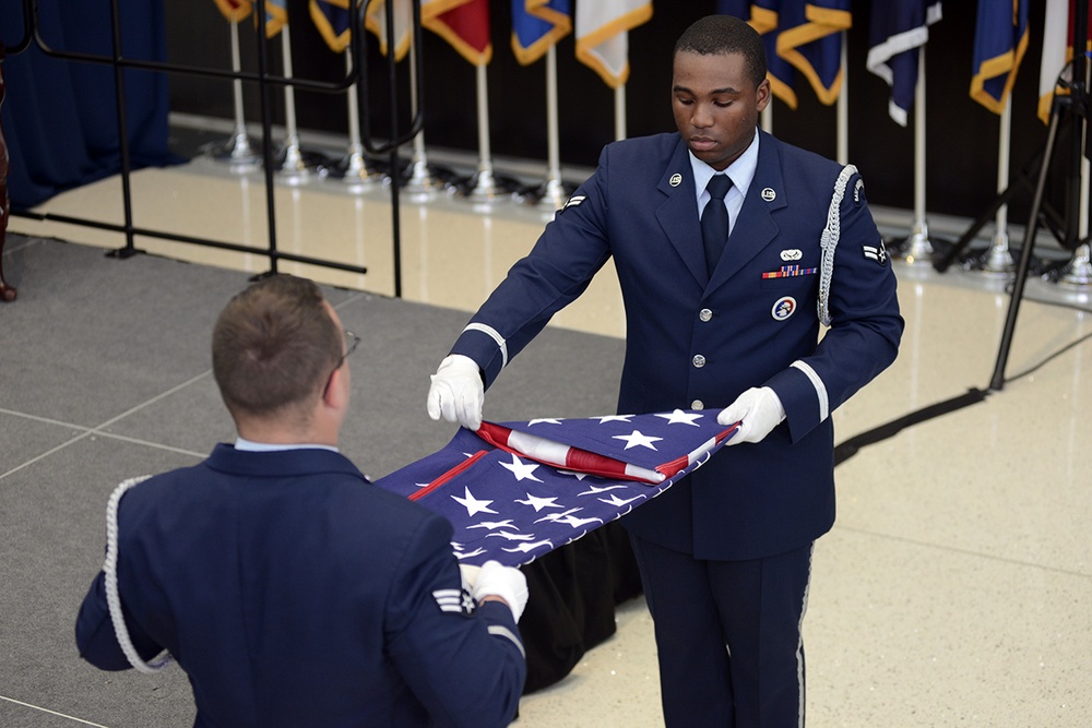 Command Chief Master Sergeant Lorraine F. Regan retired from the Air National Guard Readiness Center