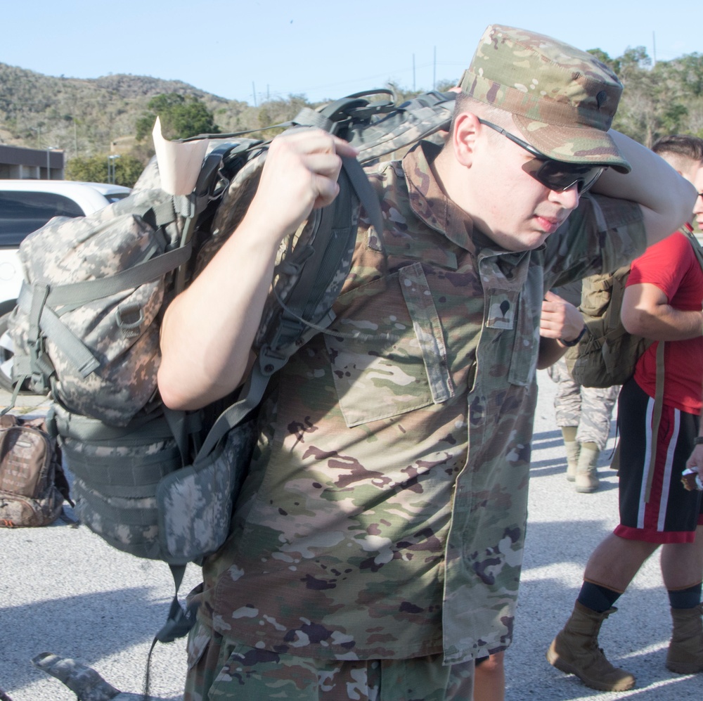 Joint Task Force Guantanamo Troopers Ruck for Suicide Awareness