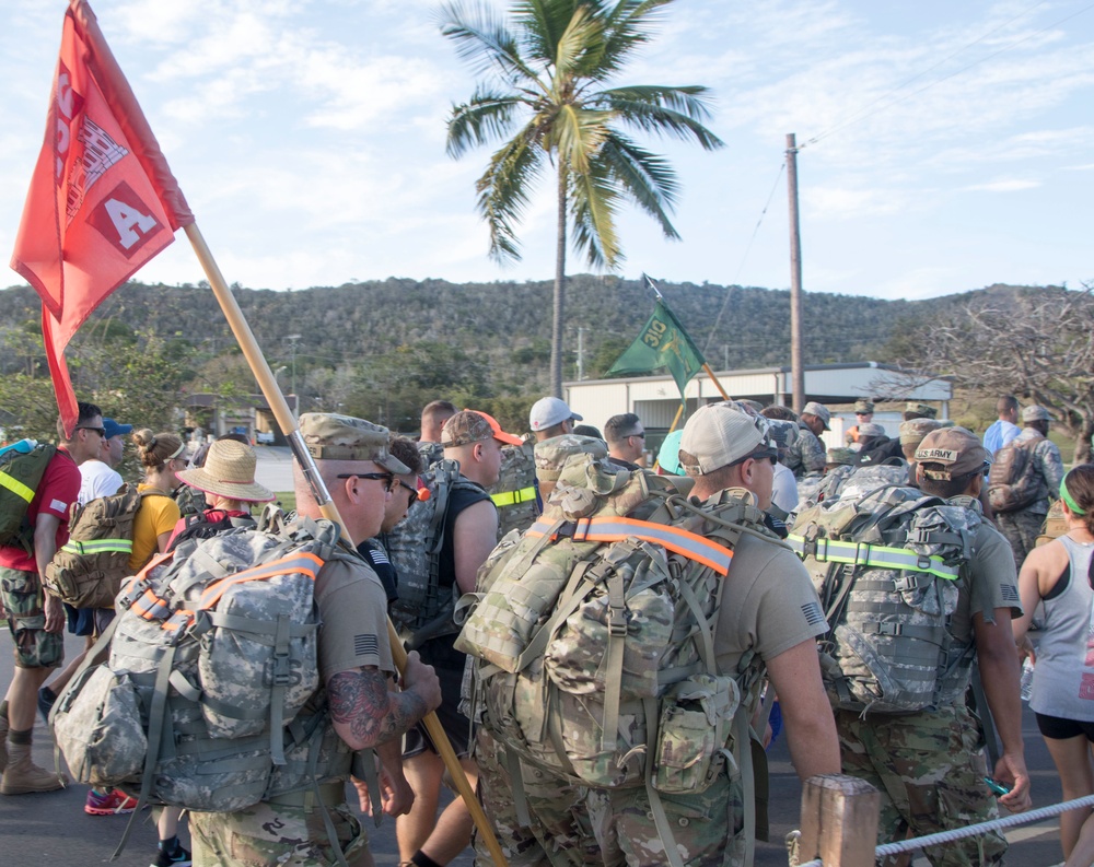 Joint Task Force Guantanamo Troopers Ruck for Suicide Awareness