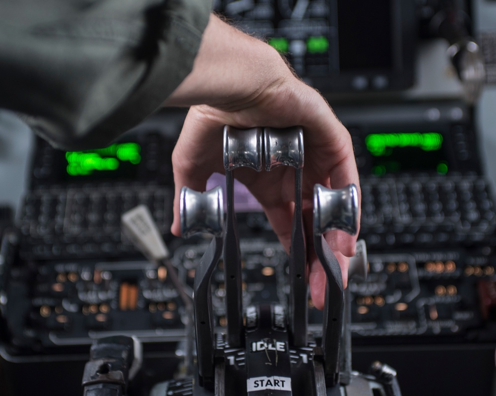 121st ARW KC-135 Stratotanker refuels Semour Johnson AFB F-15E Strike Eagles