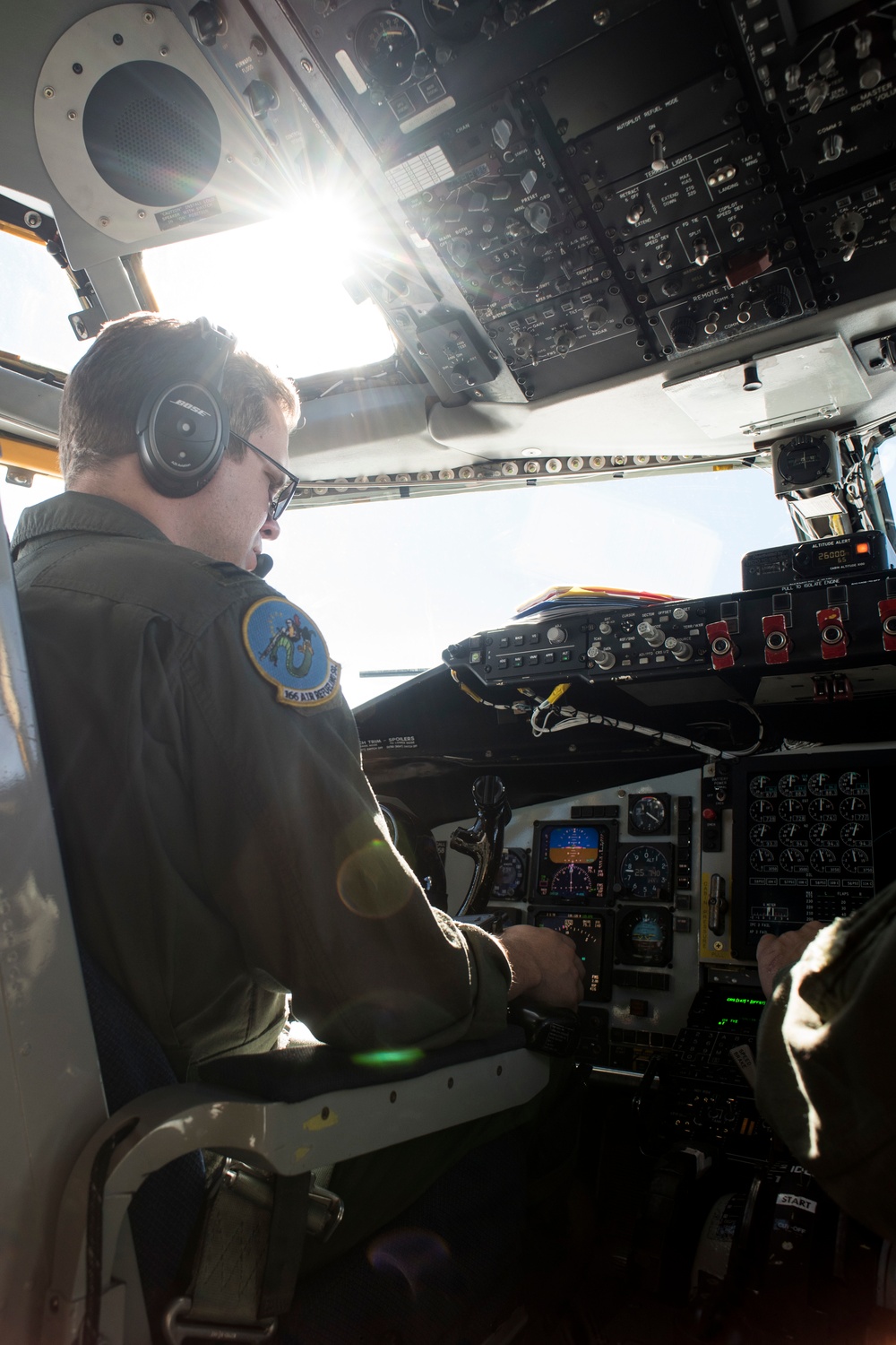 121st ARW KC-135 Stratotanker refuels Semour Johnson AFB F-15E Strike Eagles