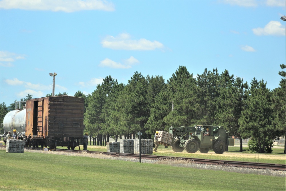 89B students learn to load ammunition on railcars at Fort McCoy