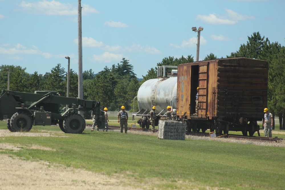 89B students learn to load ammunition on railcars at Fort McCoy