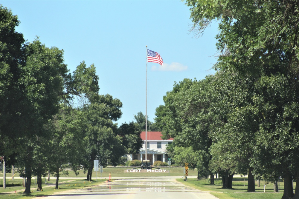 American Flag and Fort McCoy