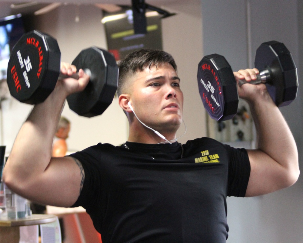 Marines participate in weightlifting competition