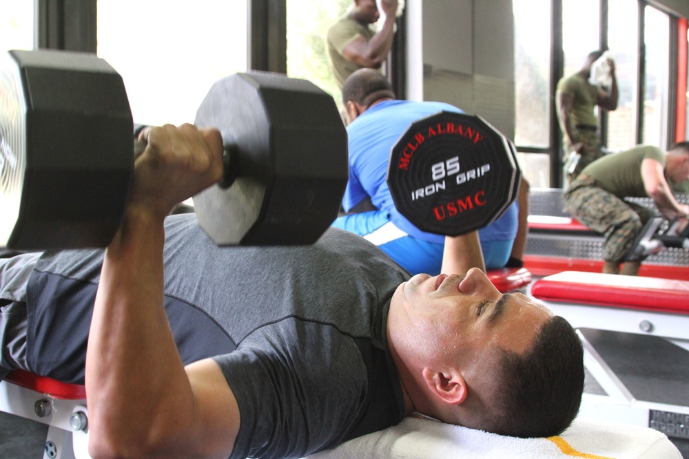 Marines participate in weightlifting competition