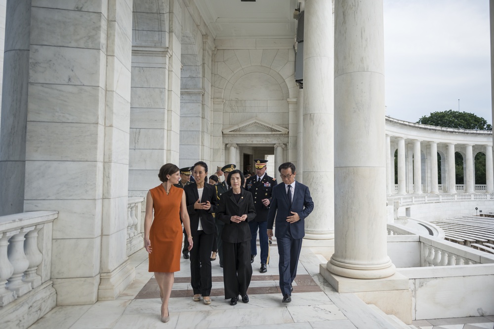 South Korea Minister of Patriots and Veterans Affairs Pi Woo-Jin Participates in a Wreath-Laying at the Tomb of the Unknown Soldier