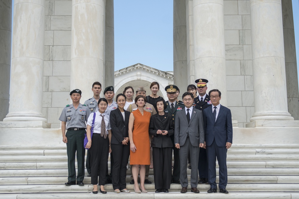 South Korea Minister of Patriots and Veterans Affairs Pi Woo-Jin Participates in a Wreath-Laying at the Tomb of the Unknown Soldier