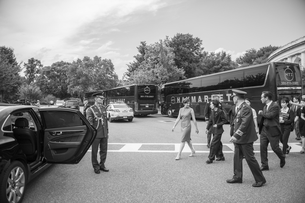 South Korea Minister of Patriots and Veterans Affairs Pi Woo-Jin Participates in a Wreath-Laying at the Tomb of the Unknown Soldier