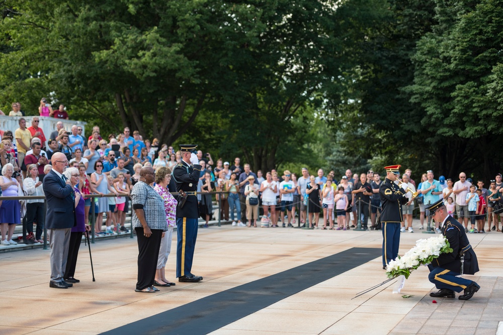 Family members of Personnel Missing From the Korean War and Cold War Participate in a Wreath-Laying at the Tomb of the Unknown Soldier