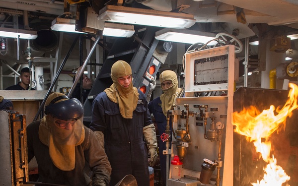 Boiler Light-off aboard USS Bonhomme Richard
