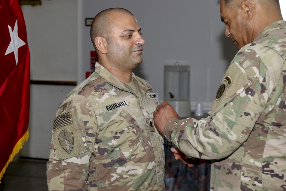 Lt. Gen. Garrett promotes Maj. Zahi Bourjeili to Lt. Col.