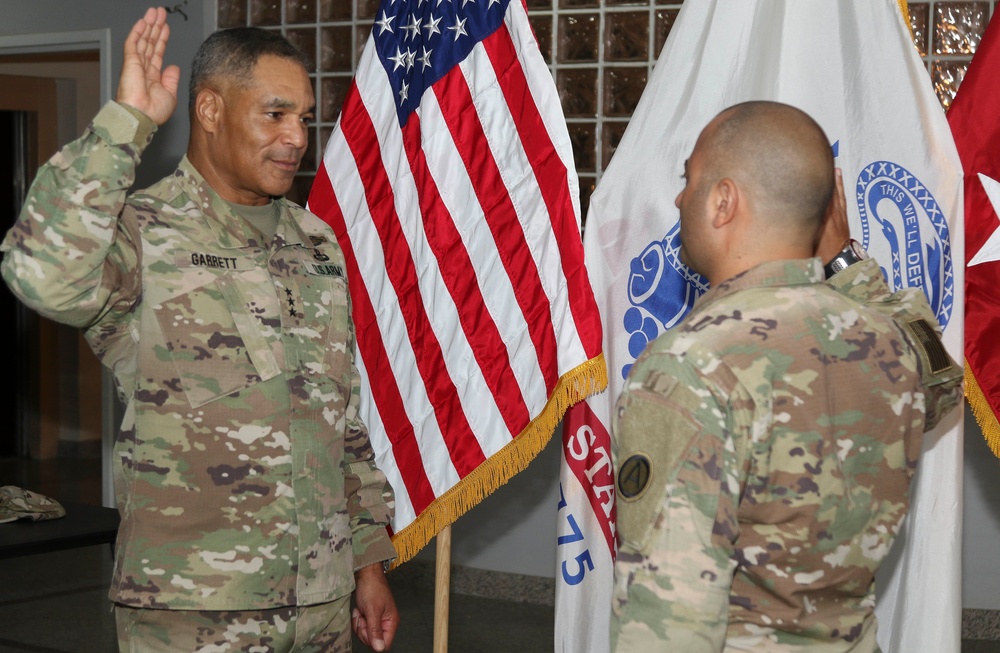 Lt. Gen. Garrett promotes Maj. Zahi Bourjeili to Lt. Col.