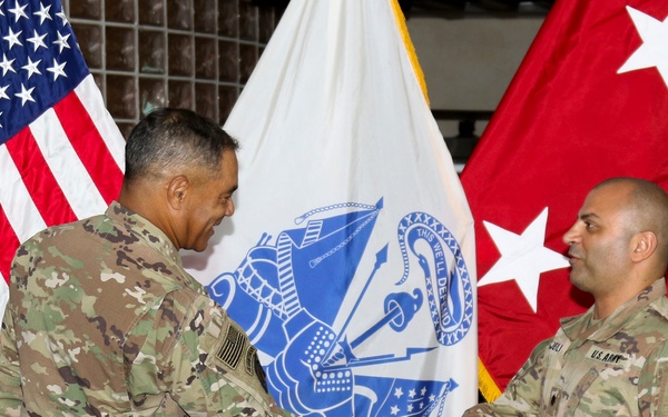 Lt. Gen. Garrett promotes Maj. Zahi Bourjeili to Lt. Col.