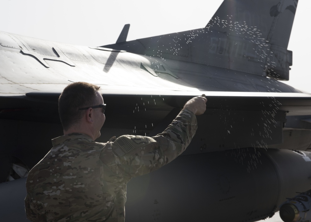 Chaplain Corp bless Airmen and F-16s at BAF