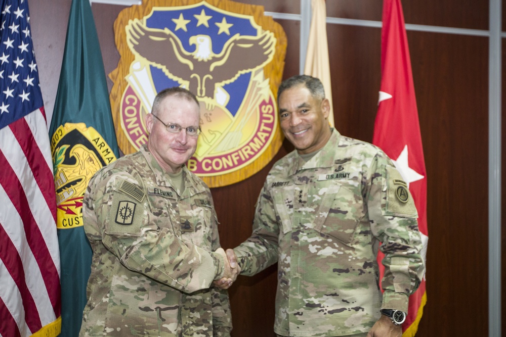 U.S. Army Lt. Gen. Michael X. Garrett, U.S. Army Central commander coin presentation